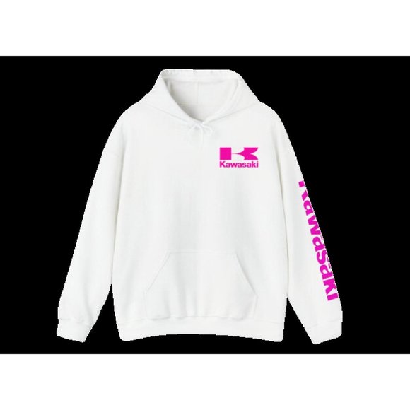 Kawasaki Hoodie Hot Pink hooded sweatshirt for racing https://jcjenney.etsy.com/ - Picture 4 of 7